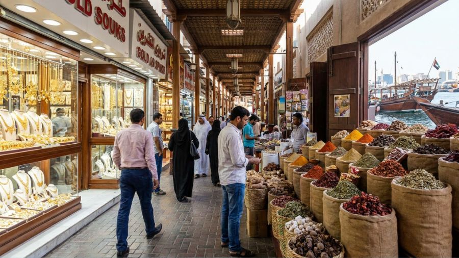 Gold and Spice Souks - traditional markets in old Dubai