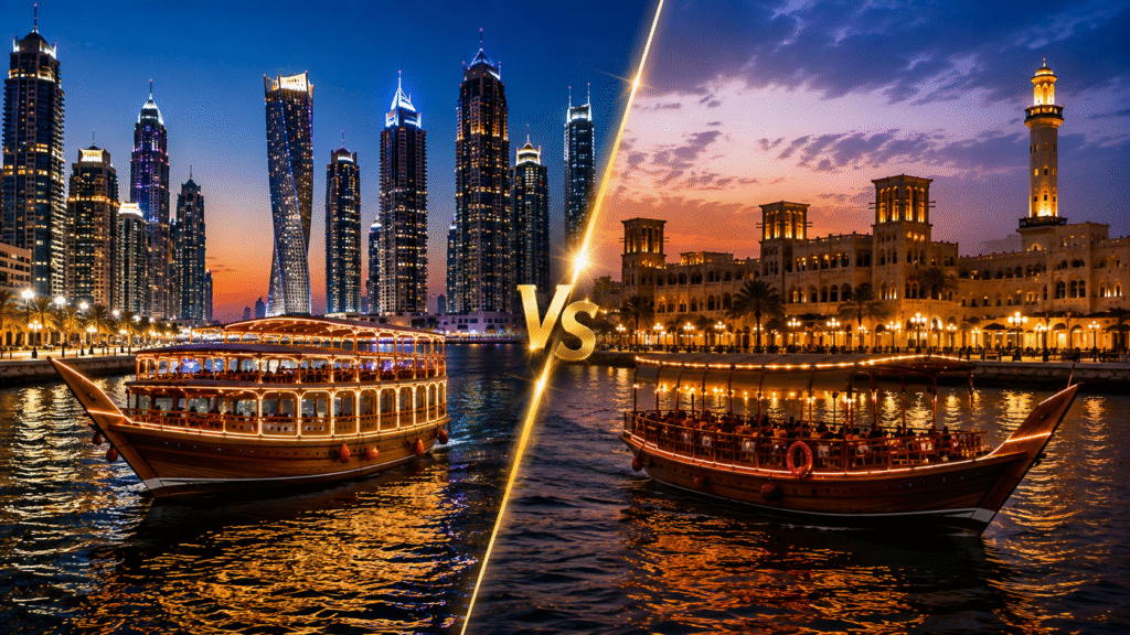 Dubai Marina Vs Dubai Creek Dhow Cruise - Which One to Choose