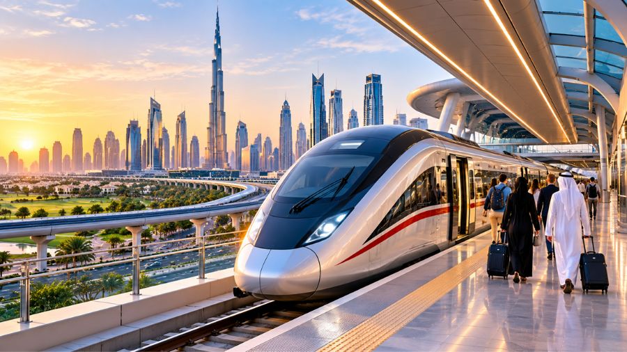 Etihad Rail Passenger Service Arrives in Dubai